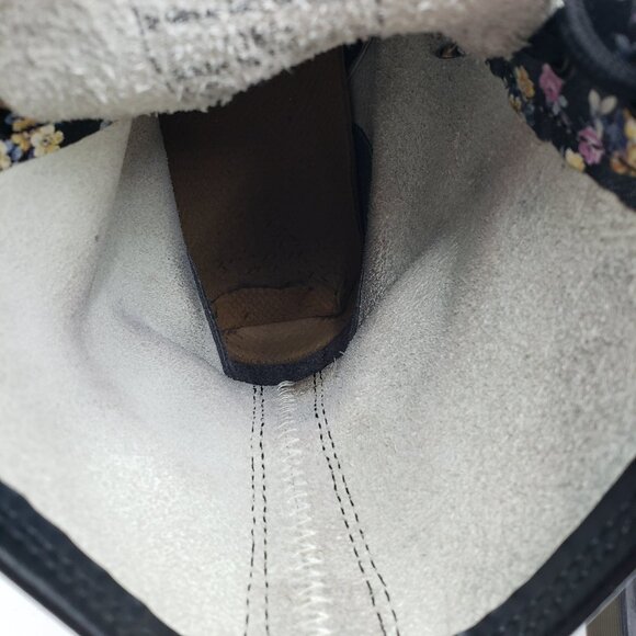 Dr. Martens Floral High Top Boots 8 Womens Docs Leather Lace Up Purple - Picture 10 of 11